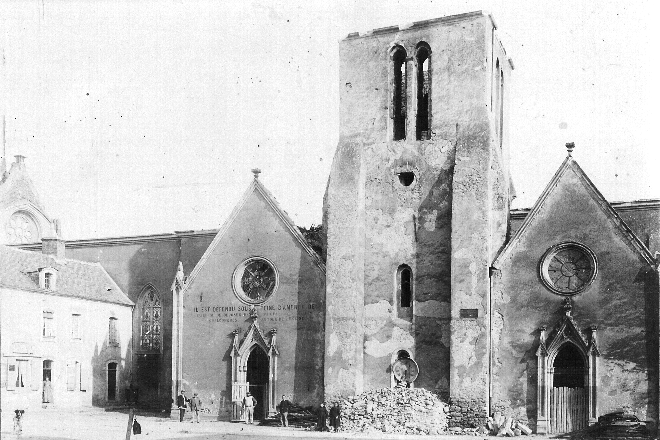 l'église après l'incendie